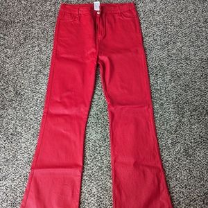 Shein red leather pants